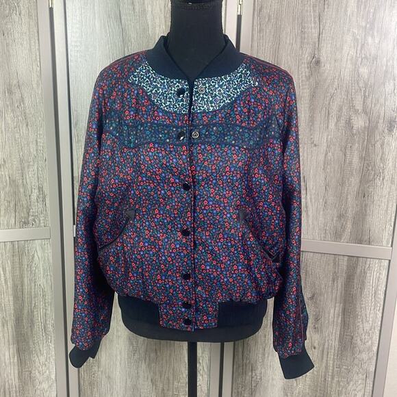 Coach Reversible Ranch Floral Varsity Multicolor Jacket Women's M - Picture 3 of 16
